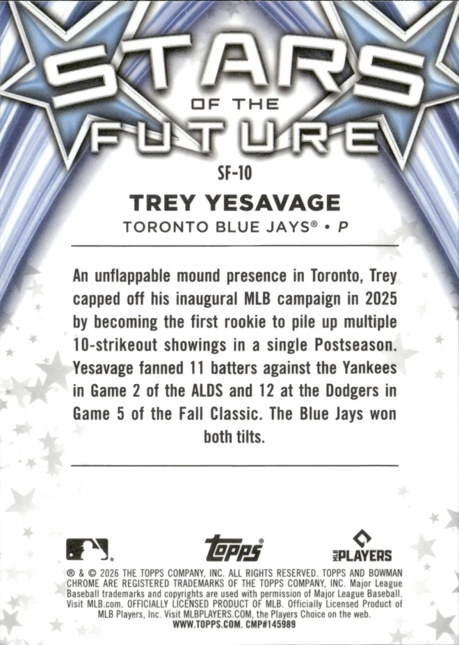 Trey Yesavage card back