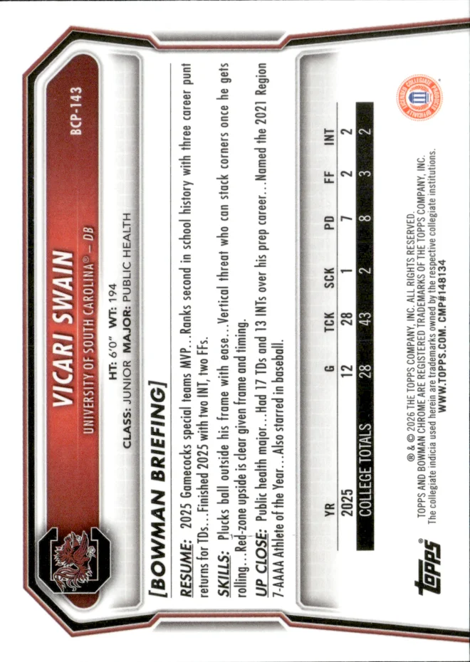 Vicari Swain card back