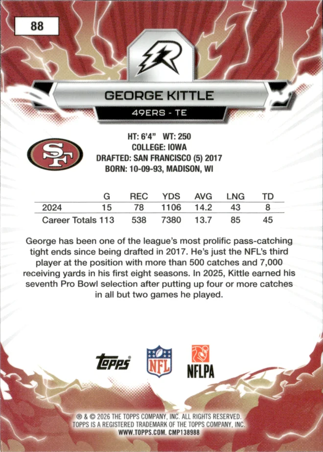 George Kittle card back