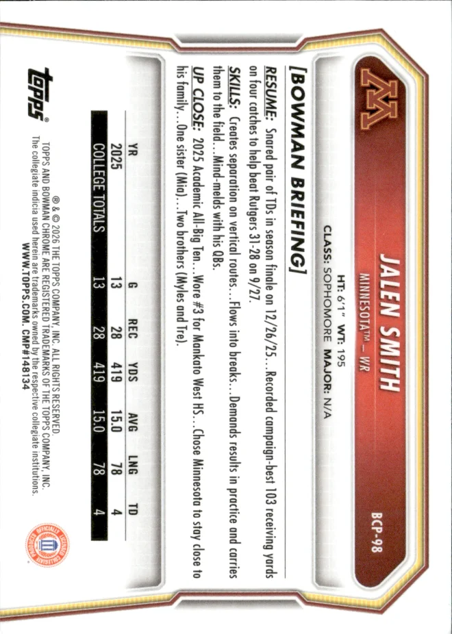 Jalen Smith card back