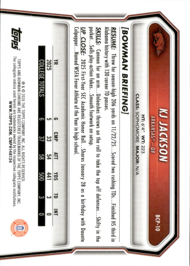 KJ Jackson card back