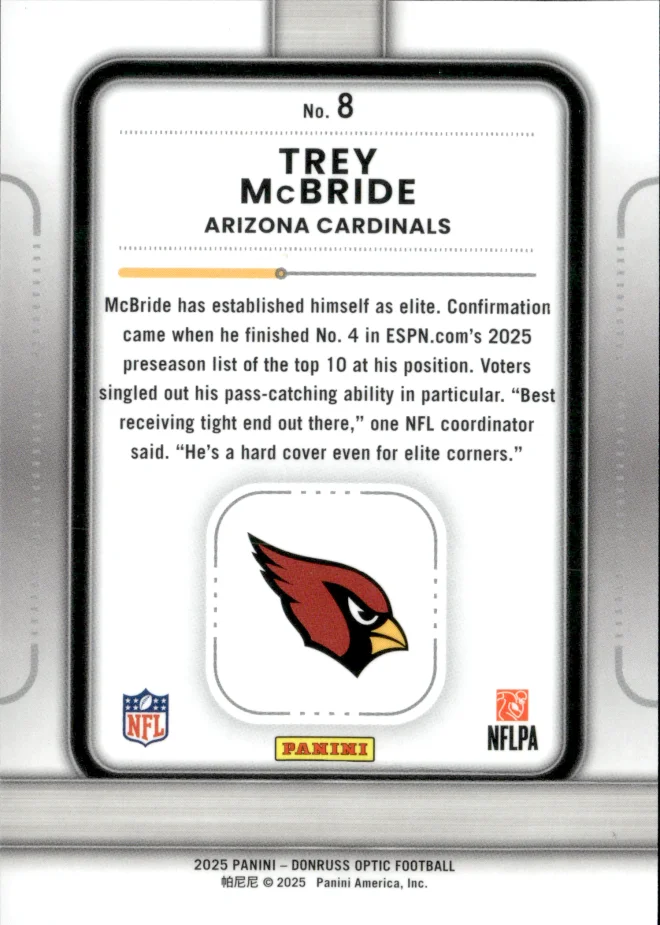 Trey McBride card back