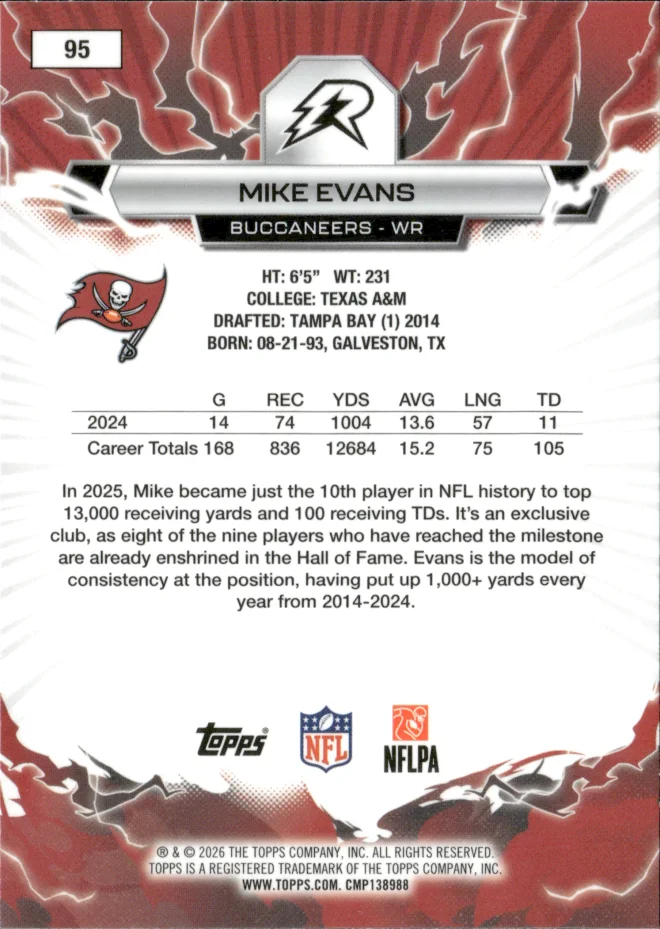 Mike Evans card back