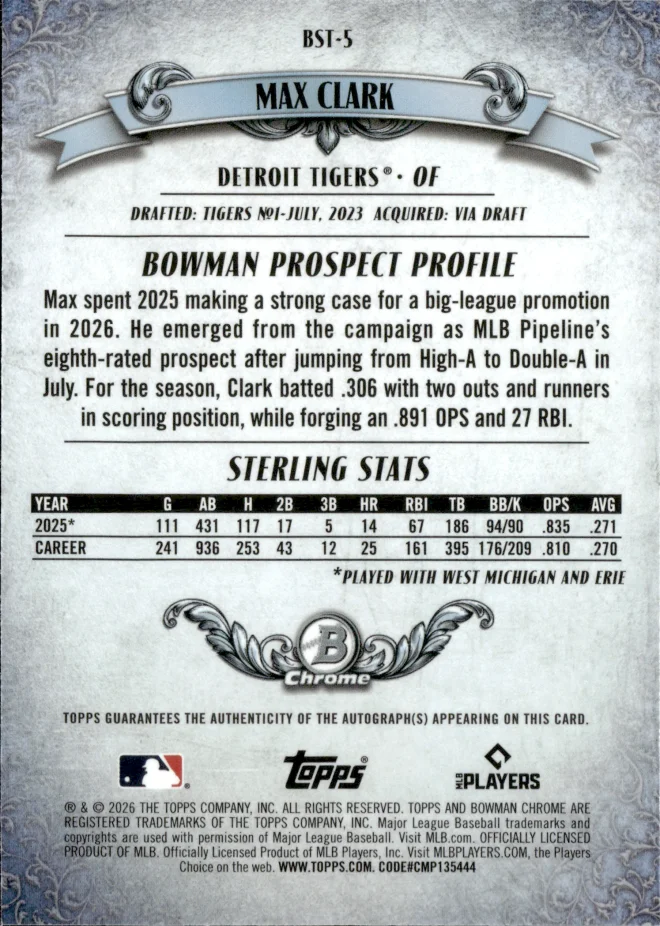 Max Clark card back