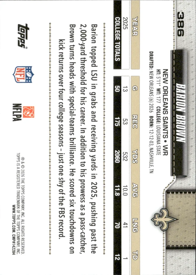 Barion Brown card back