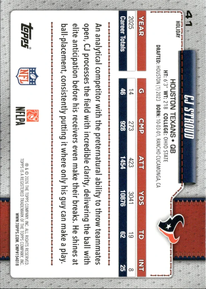 CJ Stroud card back