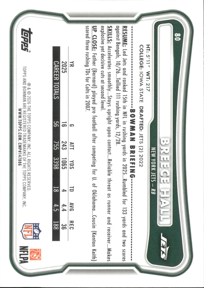 Breece Hall card back