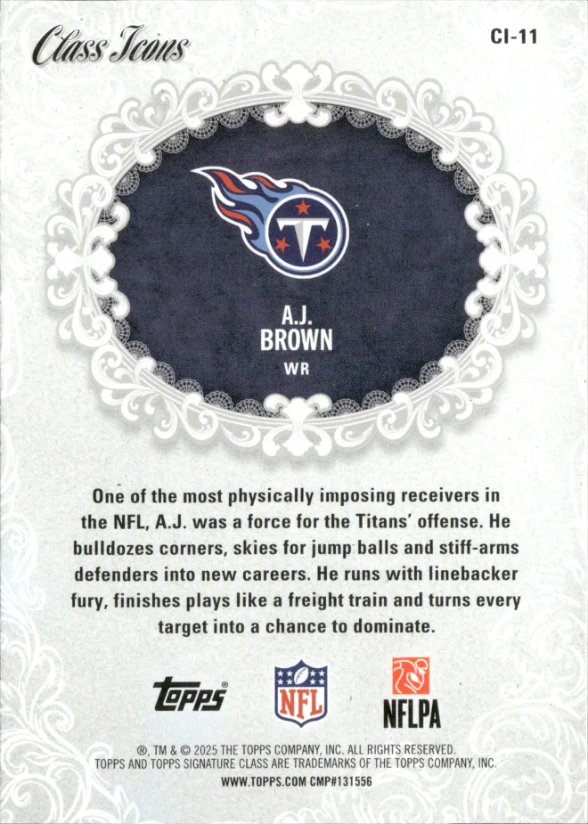 A.J. Brown card back