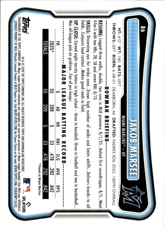 Jakob Marsee card back