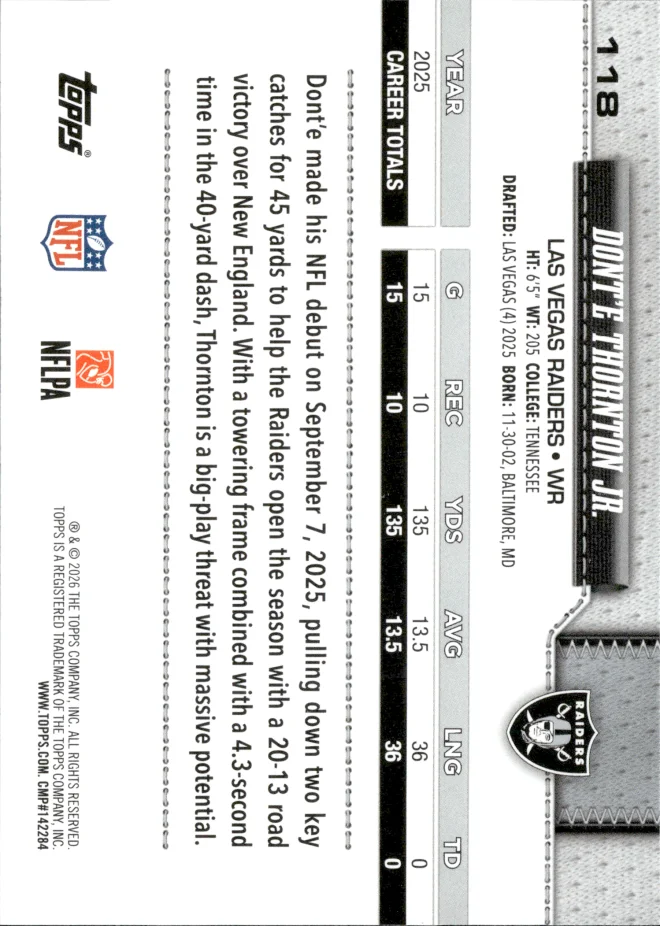 Dont'e Thornton Jr. card back