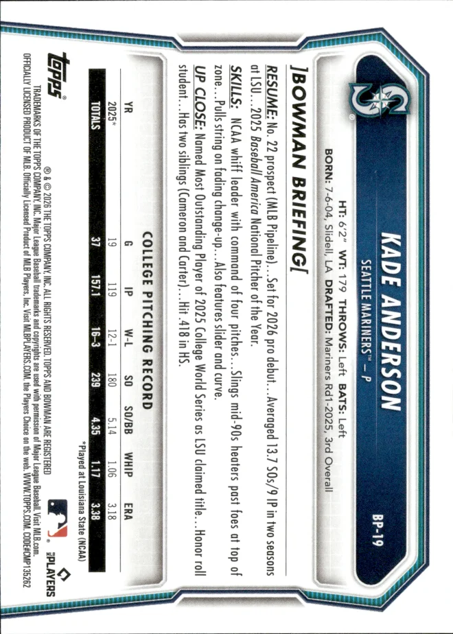 Kade Anderson card back