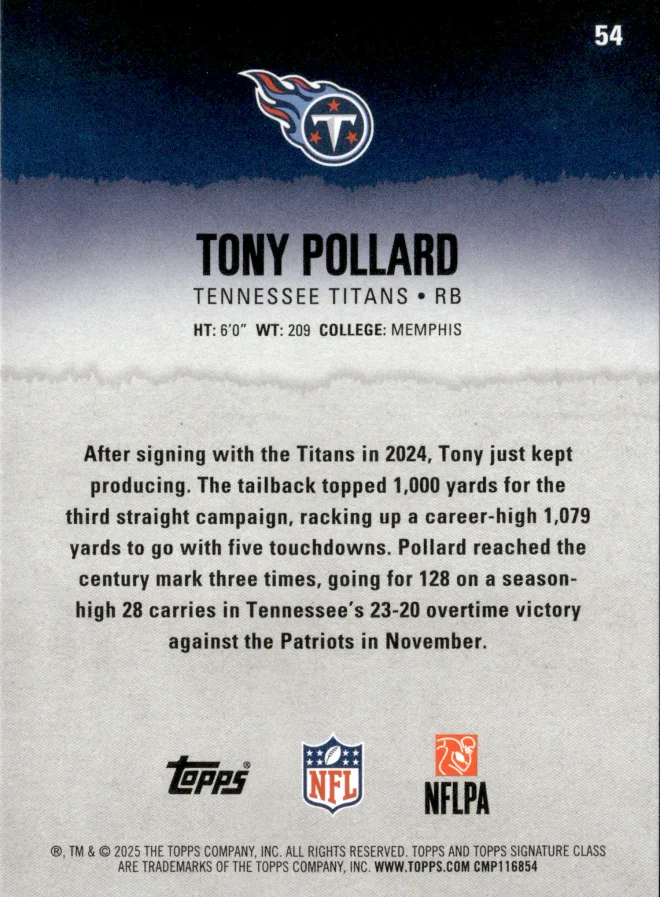 Tony Pollard card back