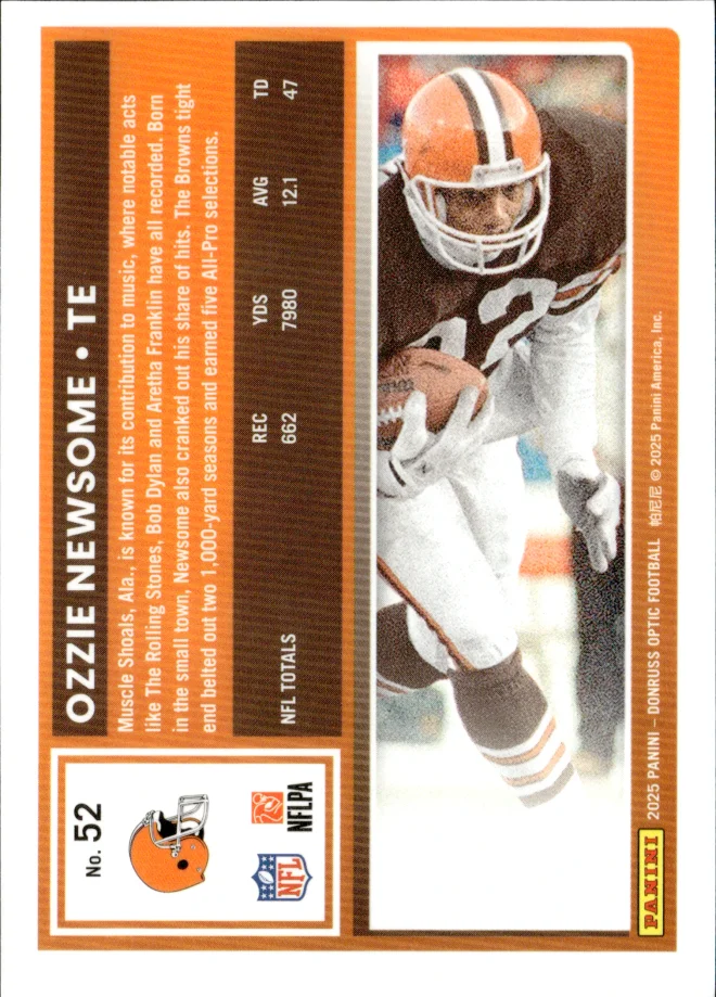 Ozzie Newsome card back