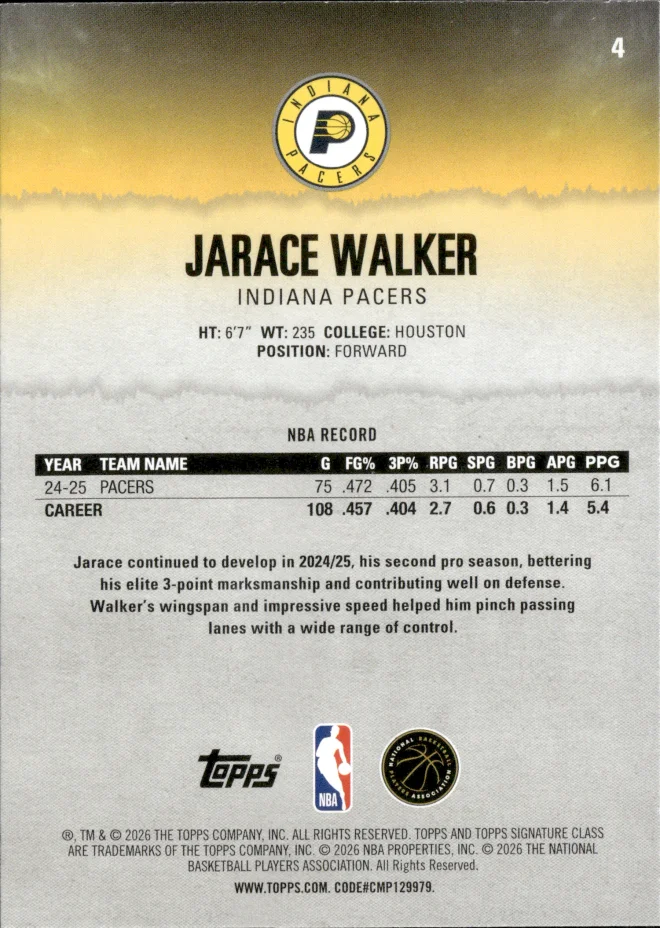 Jarace Walker card back