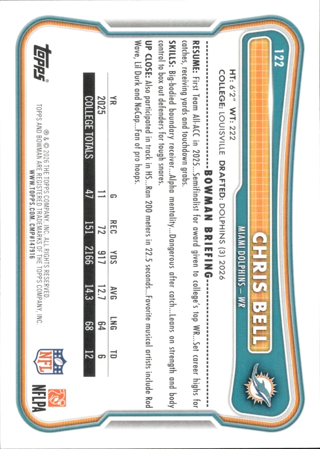 Chris Bell card back