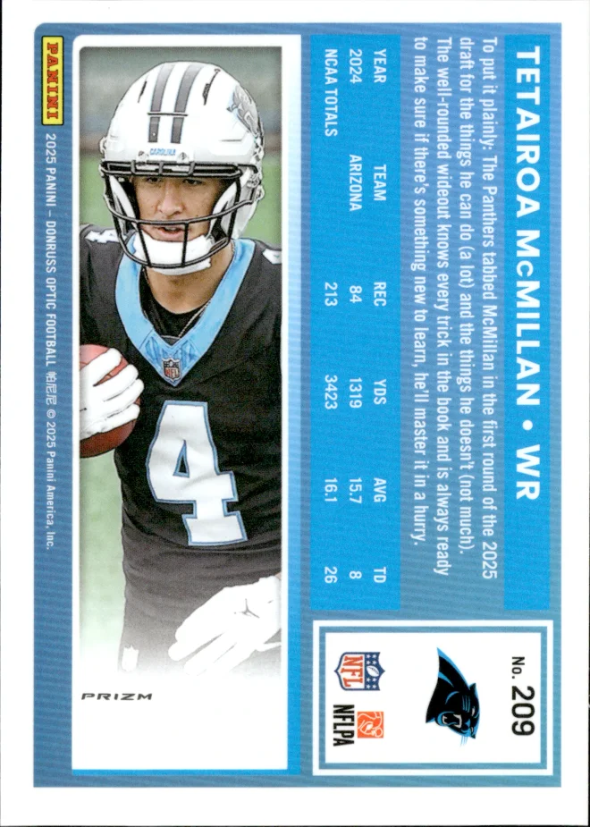 Tetairoa McMillan card back