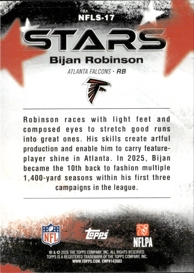 Bijan Robinson card back