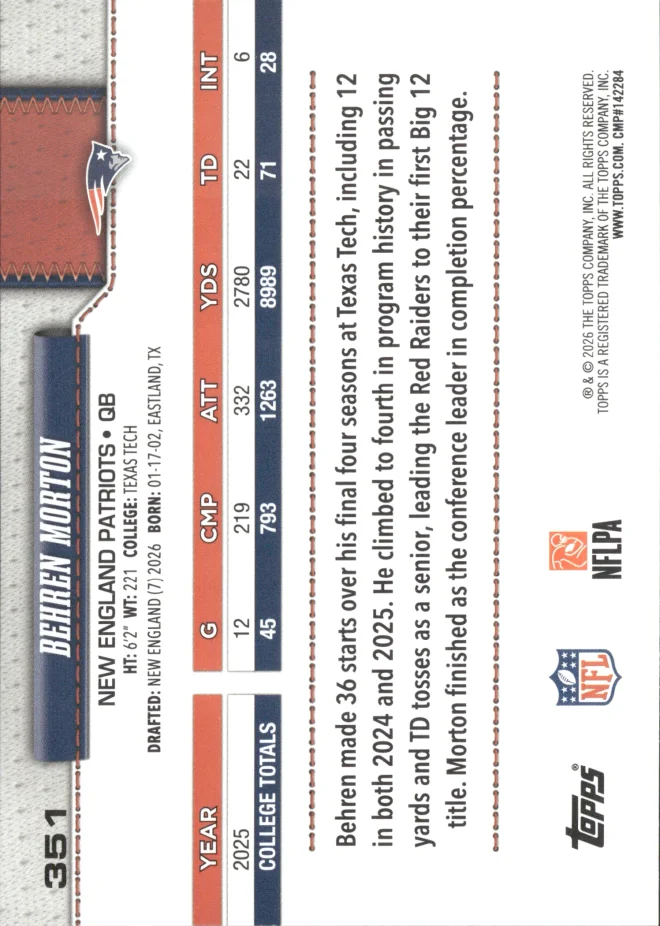 Behren Morton card back