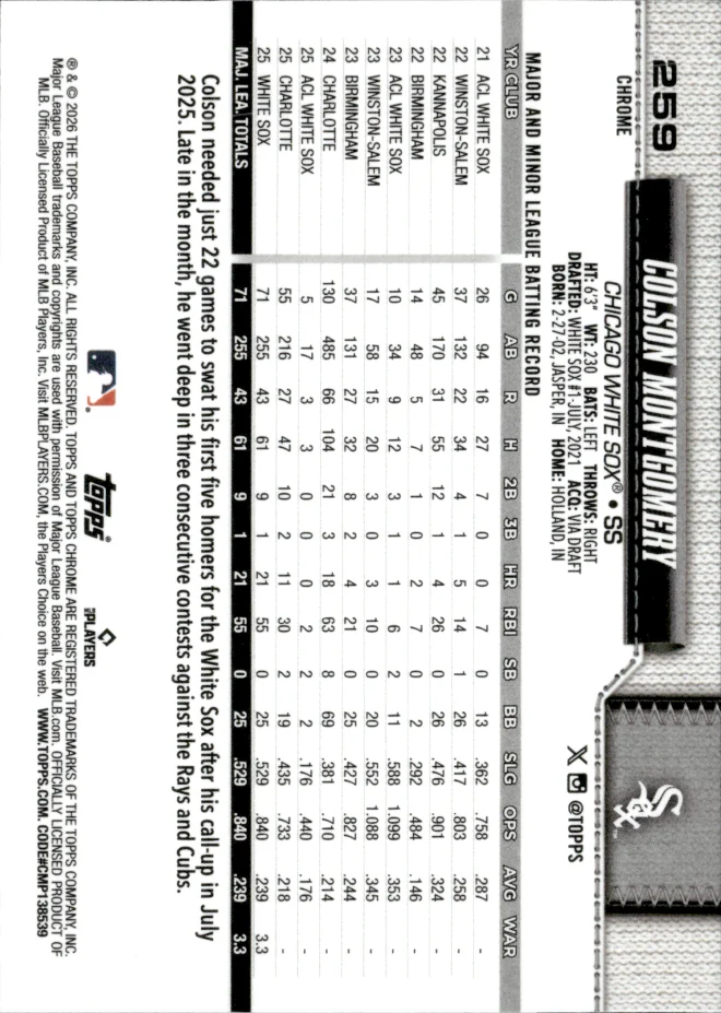 Colson Montgomery card back