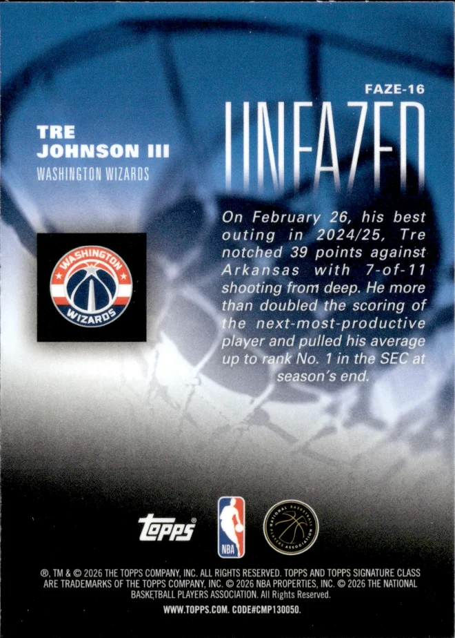 Tre Johnson III card back