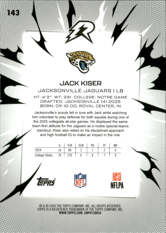 Jack Kiser card back