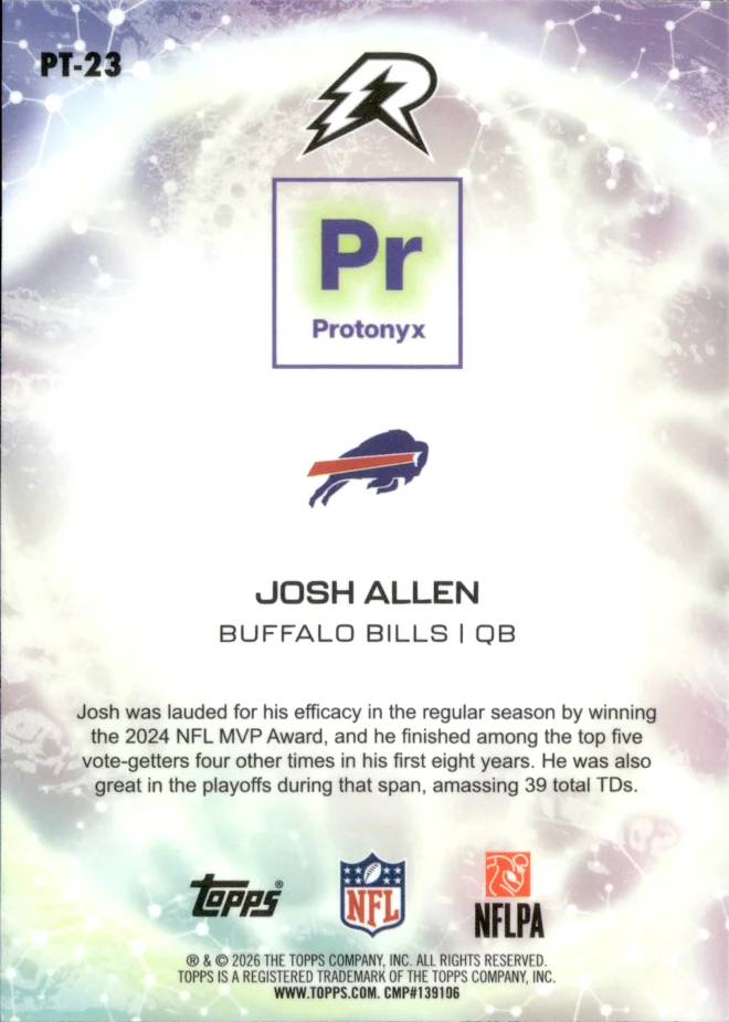 Josh Allen card back