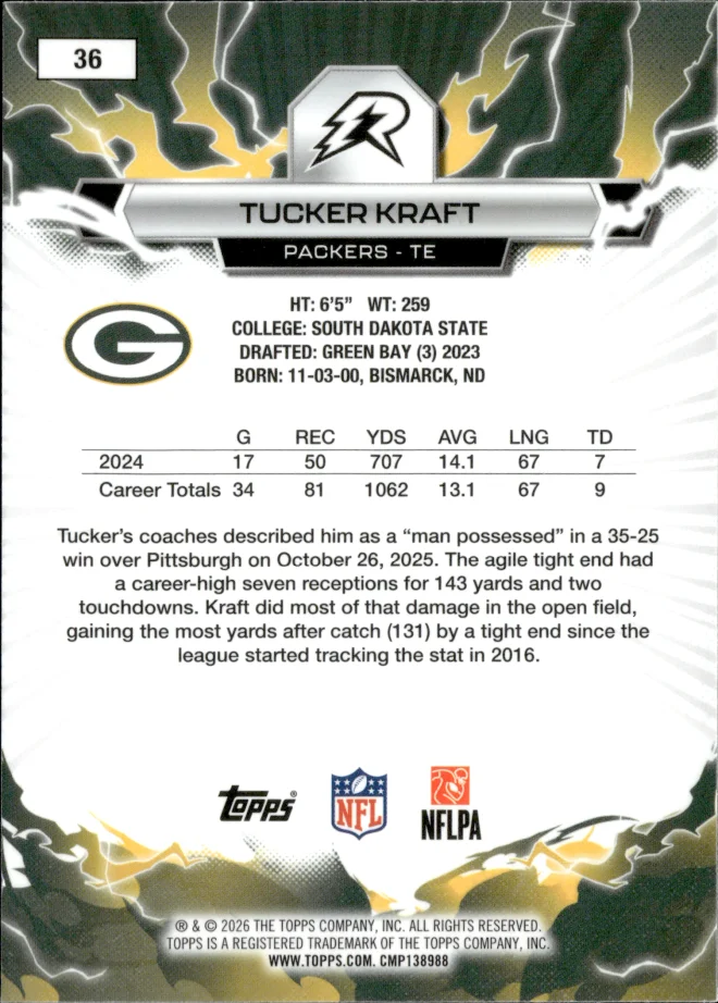 Tucker Kraft card back