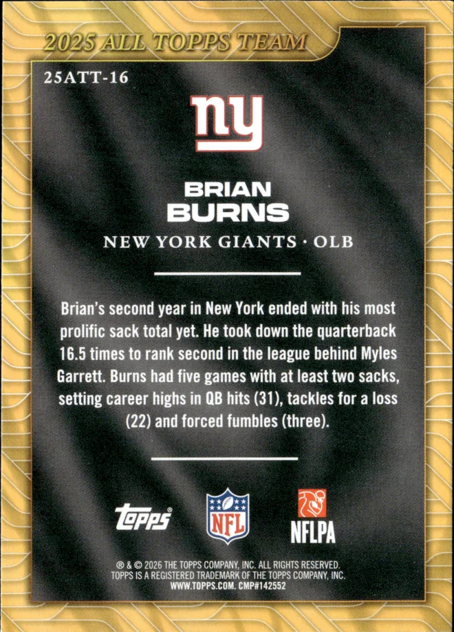 Brian Burns card back