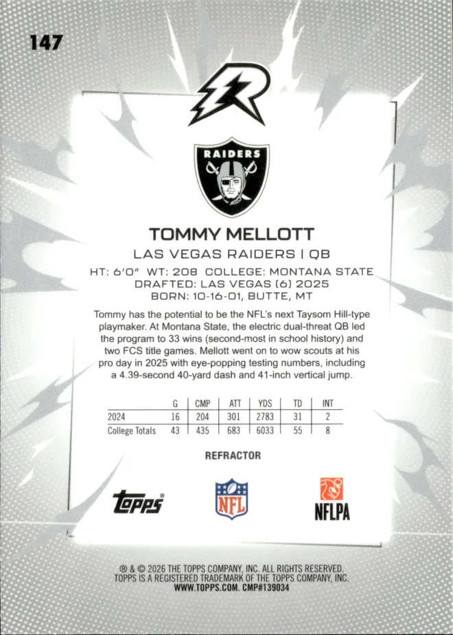 Tommy Mellott card back