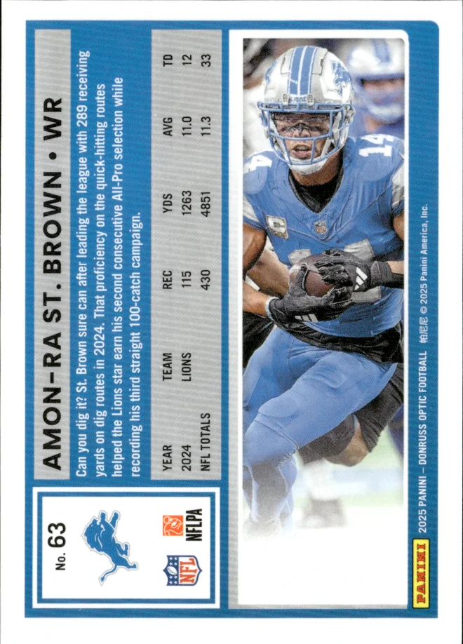 Amon-Ra St. Brown card back