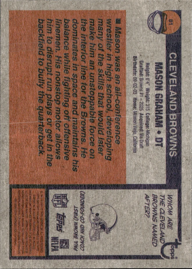 Mason Graham card back