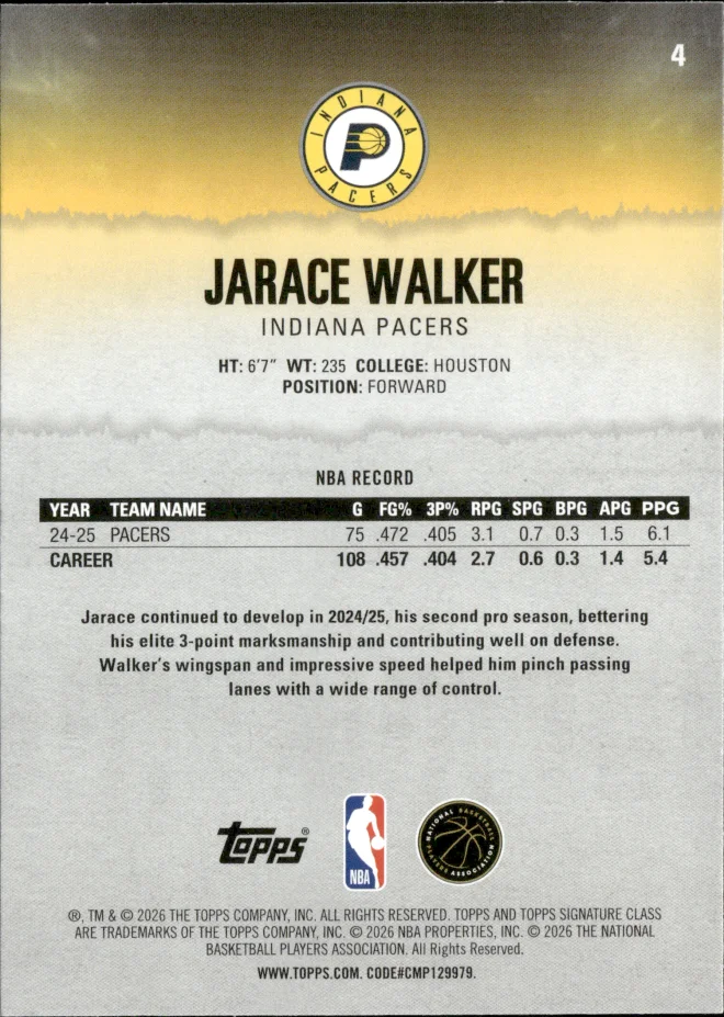 Jarace Walker card back