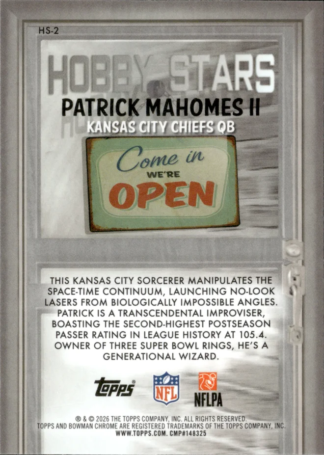 Patrick Mahomes II card back