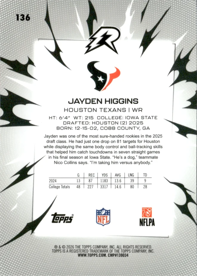 Jayden Higgins card back