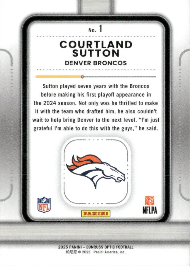 Courtland Sutton card back