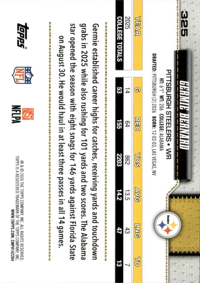 Germie Bernard card back