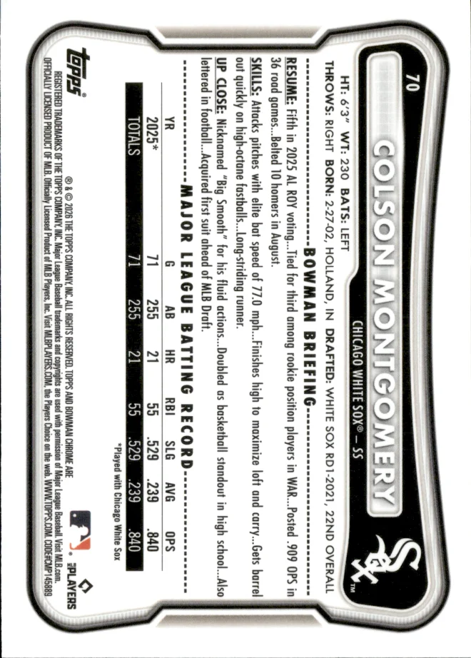 Colson Montgomery card back