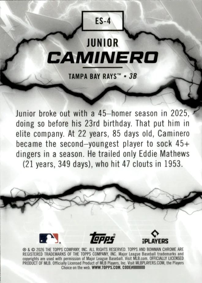 Junior Caminero card back