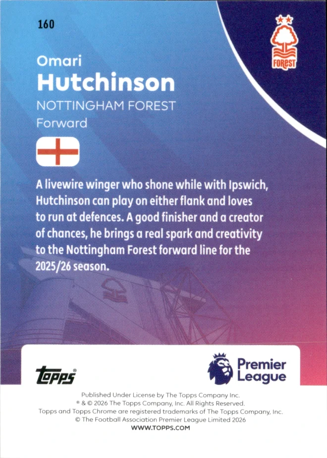 Omari Hutchinson card back