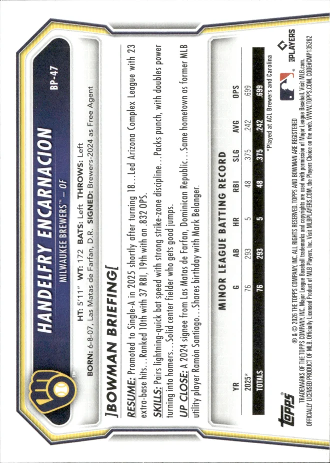 Handelfry Encarnacion card back