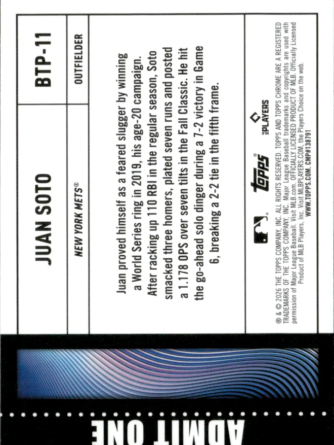 Juan Soto card back