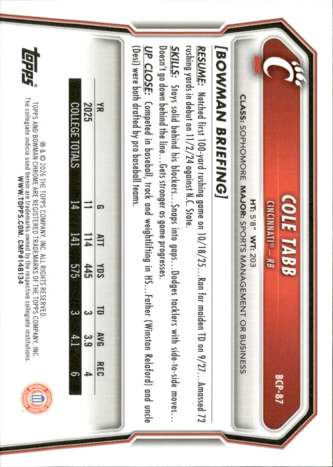 Cole Tabb card back
