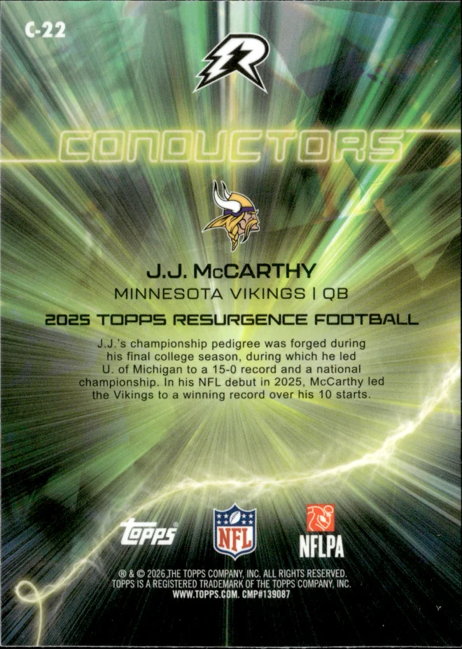 J.J. McCarthy card back