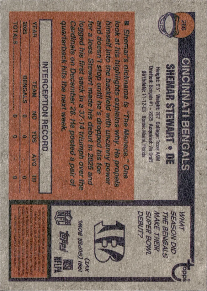 Shemar Stewart card back