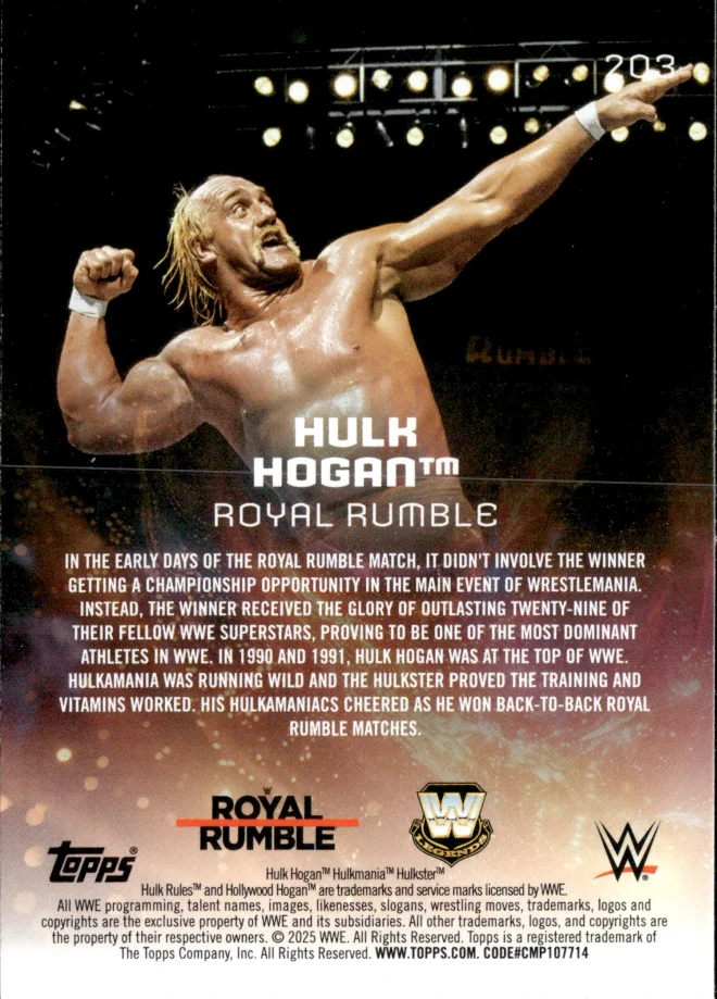 Hulk Hogan card back