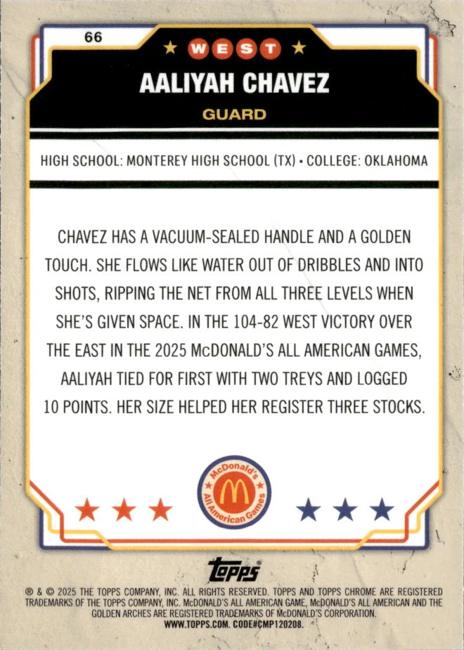 Aaliyah Chavez card back