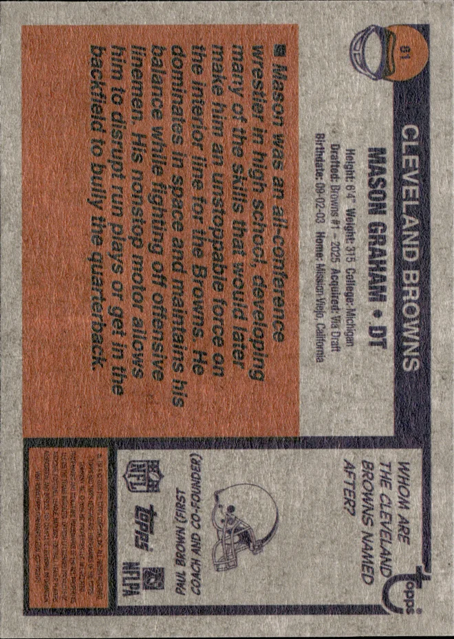 Mason Graham card back