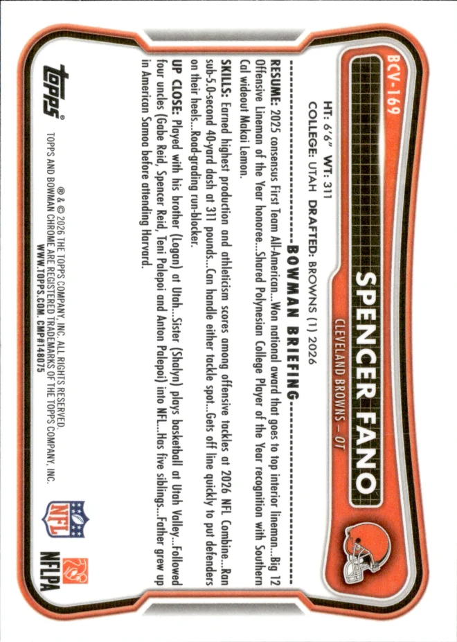 Spencer Fano card back