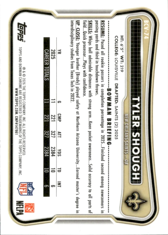 Tyler Shough card back