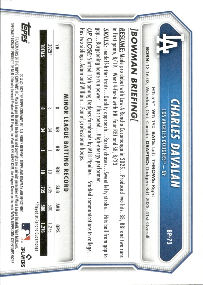 Charles Davalan card back